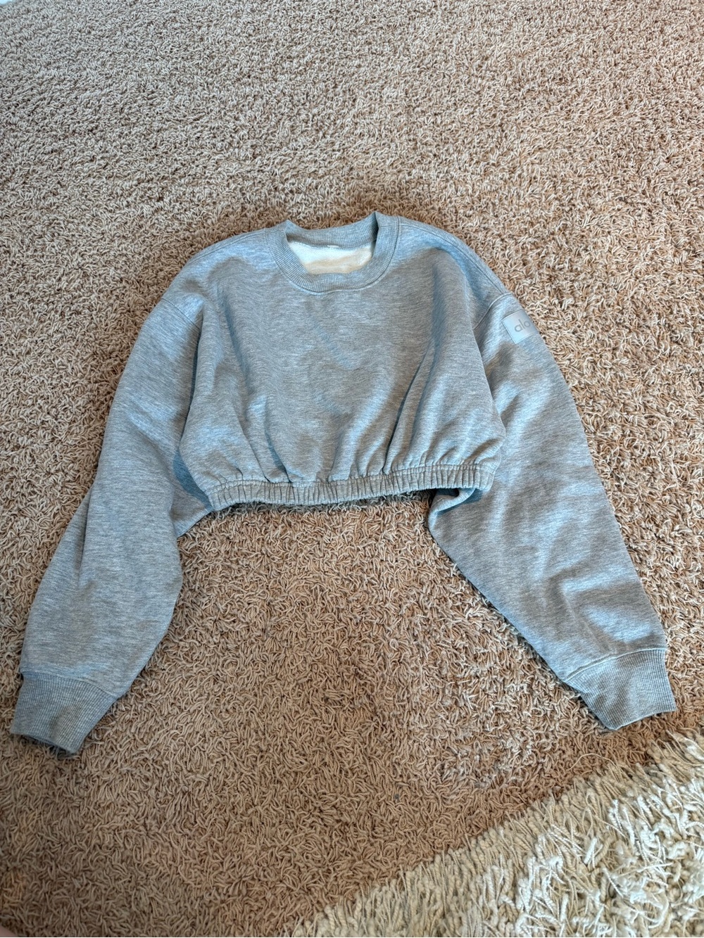 ALO Yoga Heather Gray Cropped Sweatshirt